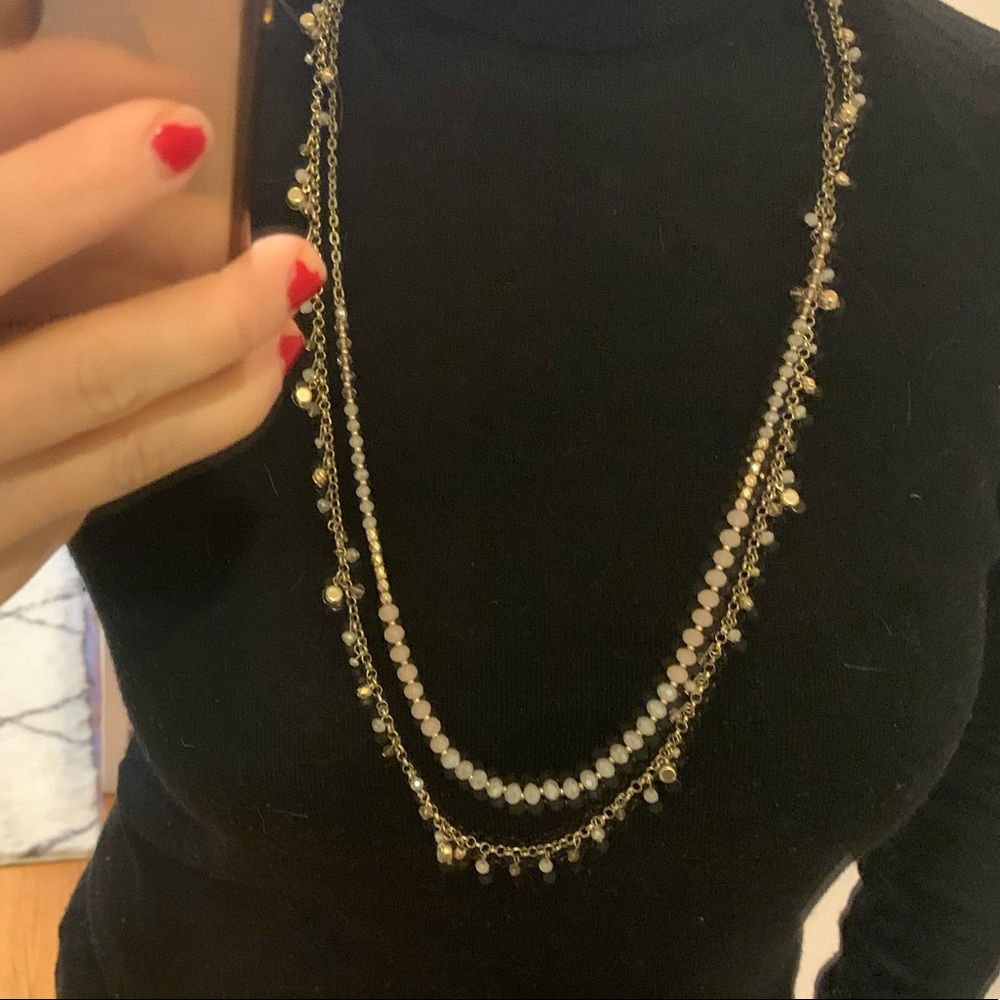 Loft long sparkly two strand necklace